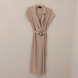 Vici Beige Midi Wrap Dress Size Small
